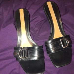 Nine West Short Black Slip-on Heels